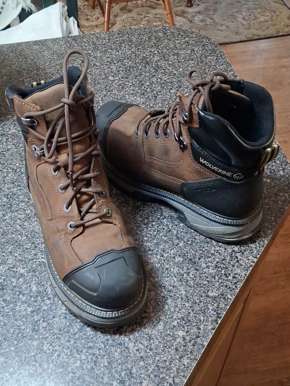Men's Woverine Steel Toed  Leather Work Boots  Sz 9 M